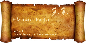 Fáncsi Herta névjegykártya